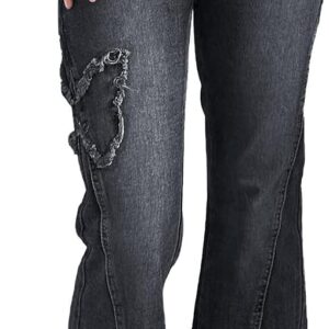 Womens Y2K Flare Jeans Butterfly Jeans  Clothes Distressed Vintage Bell Bottom Low Rise Jeans