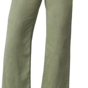Women's High Waisted Straight Ankle Wide Leg Ripped Jeans Frayed Hem Stretchy Capri Denim Pants