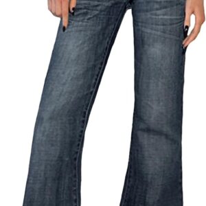 Women Bell Bottom Jeans Flare Jeans Mid-Low Waist Stretch Jeans Boyfriends Jeans  90s Denim Pants