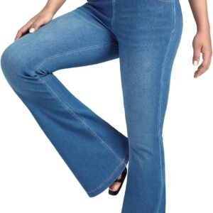 Flare Leggings with Pockets Crossover High Waisted Bell Bottom Yoga Pants Bootcut Jean Leggings